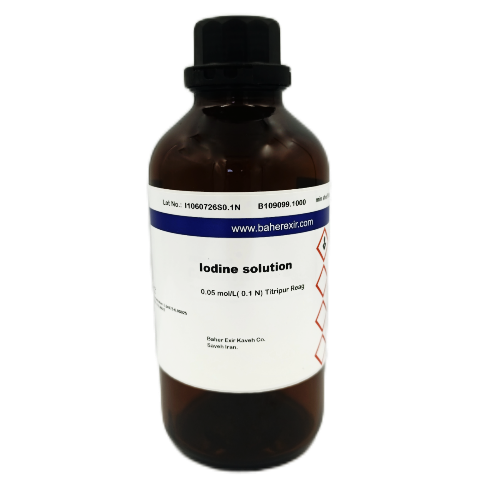 Iodine solution c(I₂) = 0.5 mol/l (1 N)